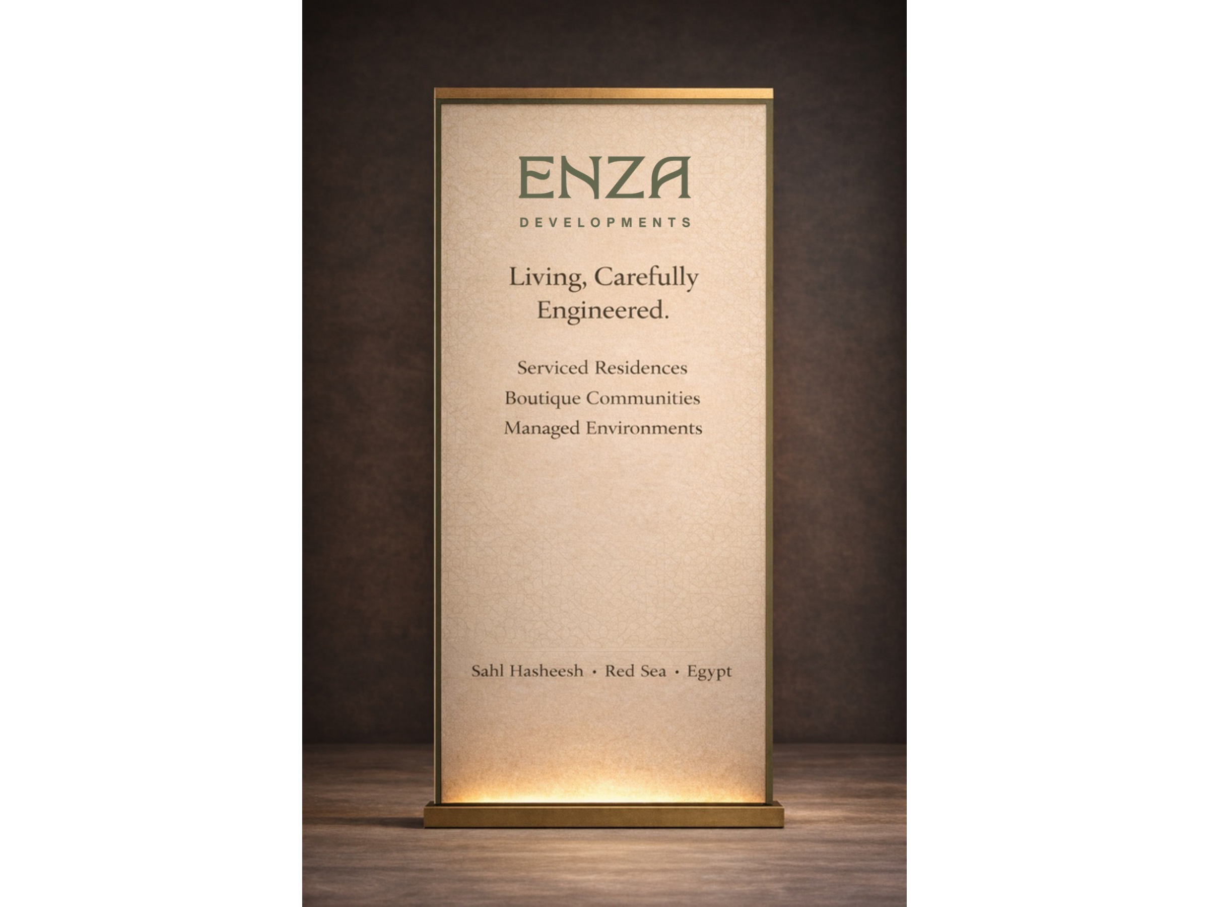 ENZA banner reading Living Carefully Engineered
